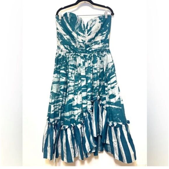 Sika Nia Strapless Printed Knee-Length Dress sz 10 - Picture 6 of 8